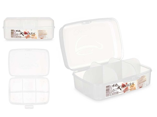 Caja plástico transparente de 6 huecos: organización y versatilidad