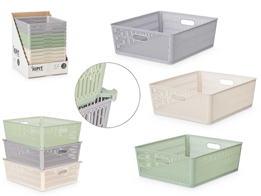 Caja soporte extensible grande surtida en 3 colores duraderos