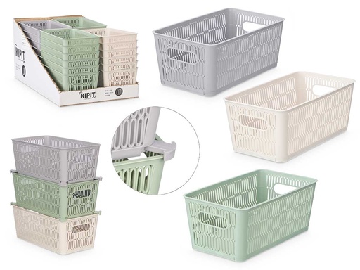 Caja soporte extensible pequeña surtida en 3 colores para organizar