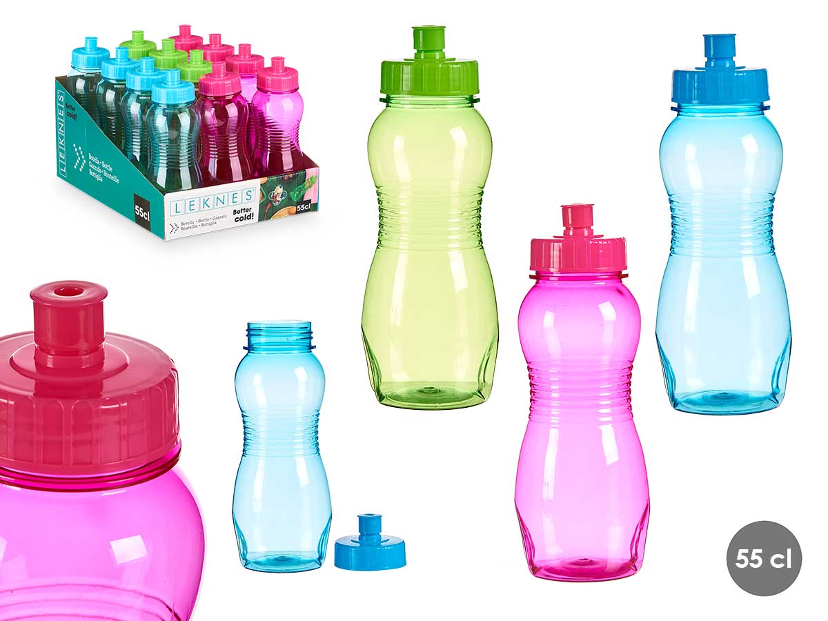 Cantimplora 550ml surtida en 3 colores, ideal para tus aventuras