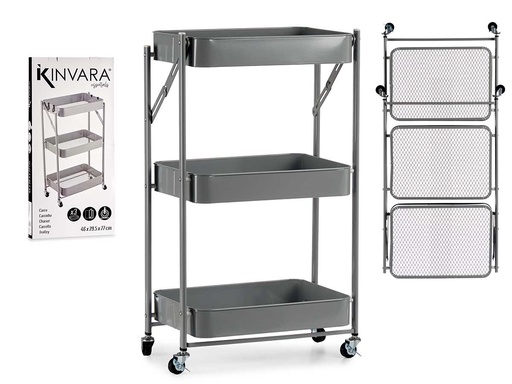 Carro 3 alturas plegable gris: Versatilidad y comodidad para tu hogar