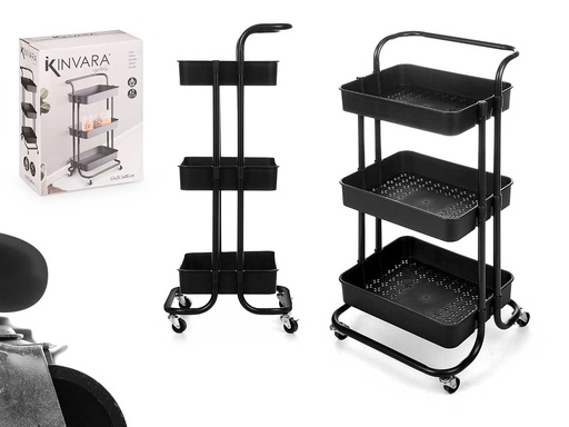 Carro organizador plástico negro, ¡ordena y estiliza tu hogar!