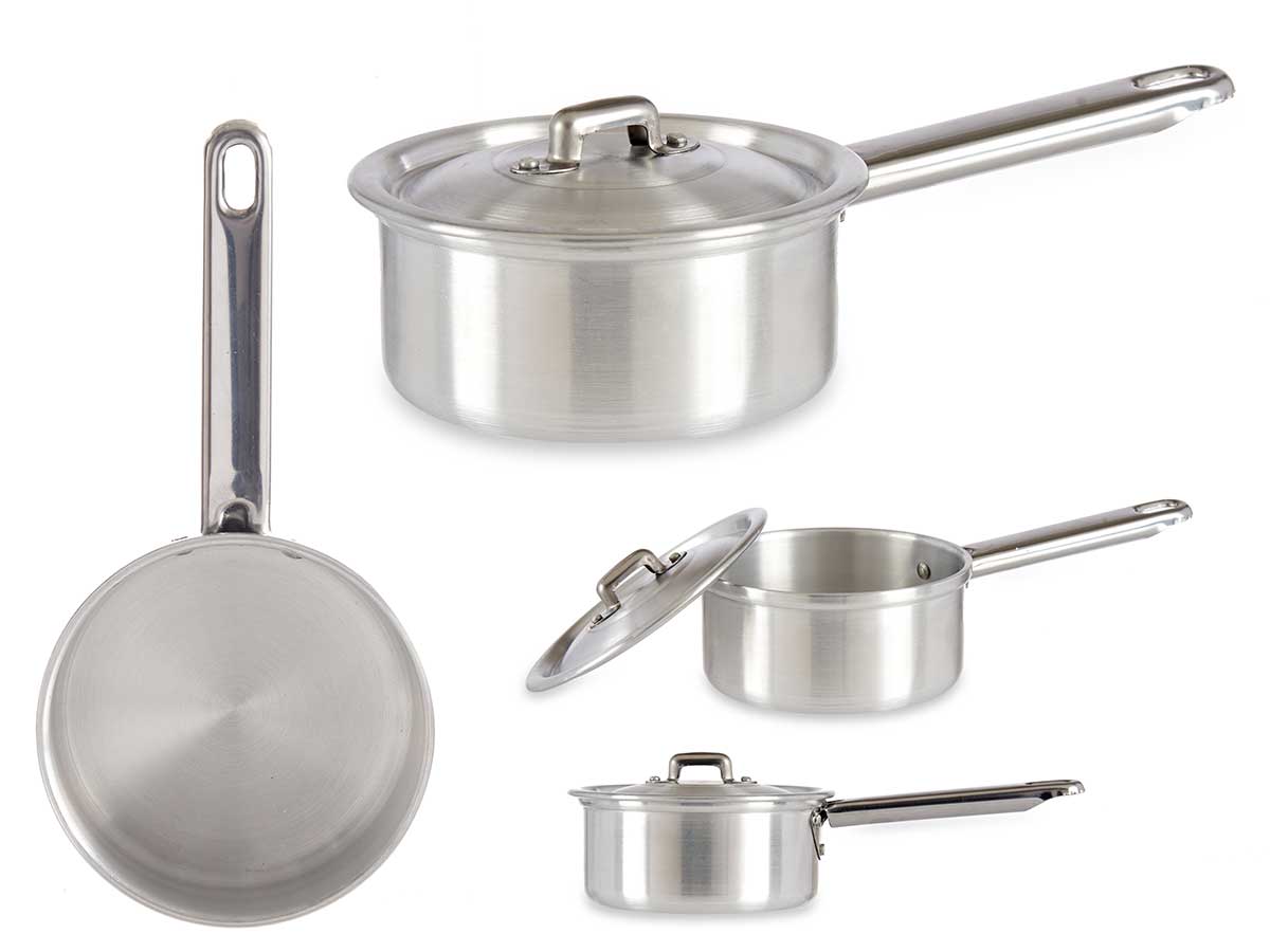 Cazo de aluminio con tapa de 12 cm: ligero y duradero para cocina