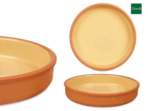 Cazuela barro 23 cm color mostaza: cocina deliciosa y colorida