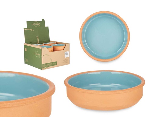 Cazuela barro redondo turquesa: ideal para cocinar con estilo