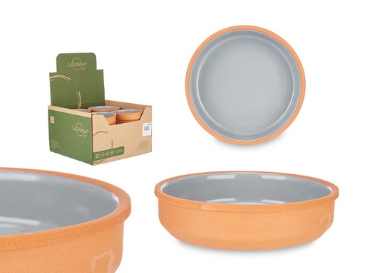 Cazuela barro redondo: Elegante diseño gris para tus recetas