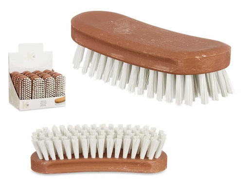Cepillo plástico para ropa blanco mediano: limpieza eficiente y suave