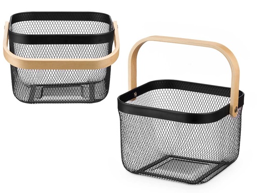 Cesta cuadrada asa negra: Elegancia y funcionalidad en tu hogar