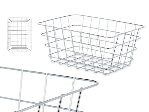Cesta metal cromada rectangular: elegancia y funcionalidad en tu hogar