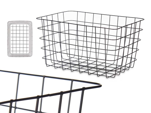 Cesta metal negra rectangular: elegancia y organización en tu hogar
