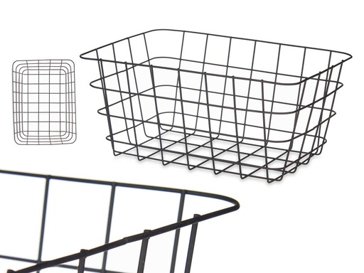 Cesta metal negra rectangular: estilo moderno y funcionalidad
