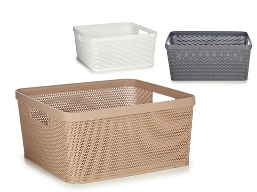Cesta multiuso rectangular grande surtida en 3 colores versátiles