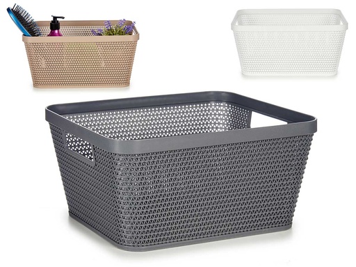 Cesta multiuso rectangular mediana surtida en 3 colores vibrantes