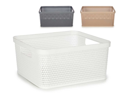 Cesta multiuso rectangular pequeña surtida en 3 colores atractivos