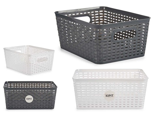 Cesta multiuso trenzada surtida en 2 colores, ideal para organizar