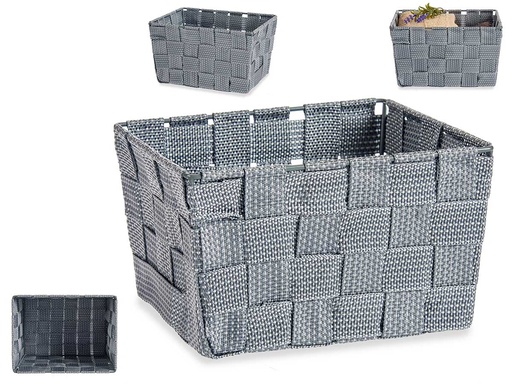 Cesta tela cónica rectángulo pequeña gris: estilo y organización