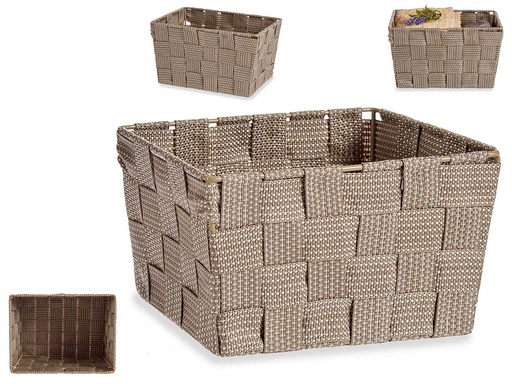Cesta tela cónica rectángulo pequeña natura para organización elegante