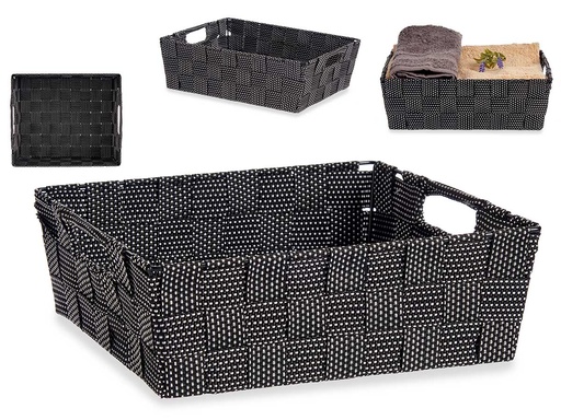 Cesta tela rect 23cm negro: estilo y organización para tu hogar