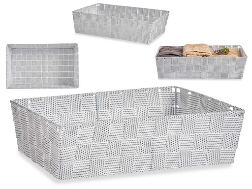 Cesta tela rect sin asas blanca, ideal para organización y estilo