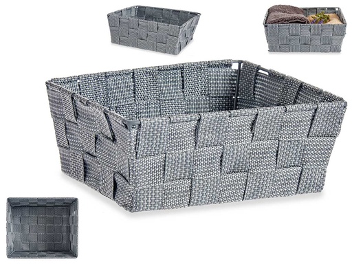 Cesta tela rectángulo sin asas 17cm gris: Estilo y funcionalidad
