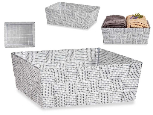 Cesta tela sin asas: elegante y práctica para tu hogar 24cm blanco