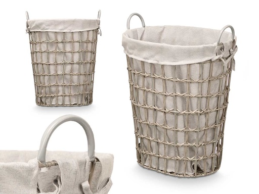 Cesto ovalado con asas gris: elegancia y funcionalidad para tu hogar