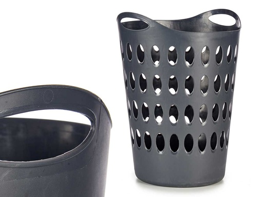 Cesto plástico 50L con asas antracita, ideal para organizar tu hogar