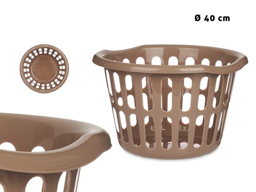 Cesto redondo 40cm diámetro calado taupe: elegancia y versatilidad