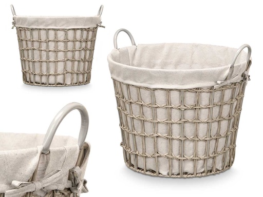 Cesto redondo asas bajo gris: Elegancia y funcionalidad para tu hogar