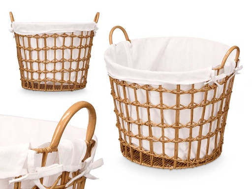 Cesto redondo asas bajo natural: estilo y funcionalidad para tu hogar