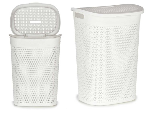 Cesto ropa con tapa 60l blanco: almacenamiento ordenado y elegante