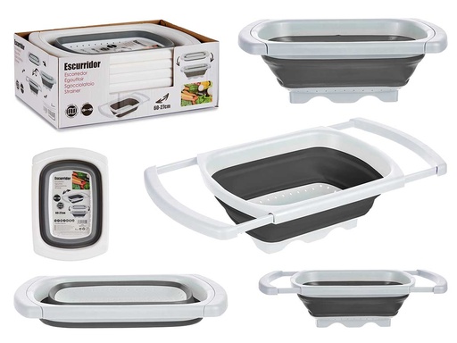 Colador rectangular ajustable y plegable: cocina práctica y fácil