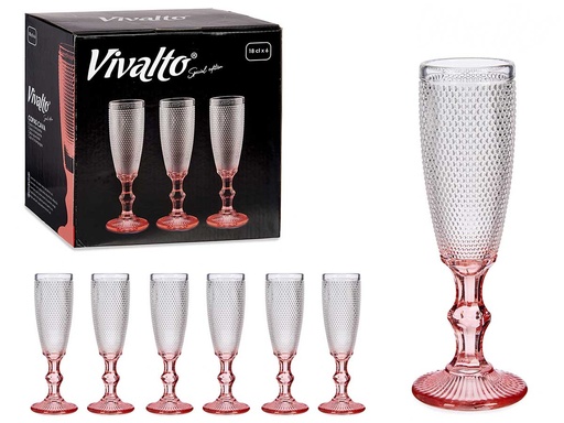 Copa Puntos Cava Pie Rosa 180ml: Elegancia y Estilo en Cada Brindis