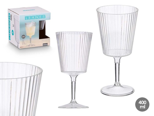 Copa Rayas Transparente 400 ml: Elegancia y Estilo para tus Bebidas