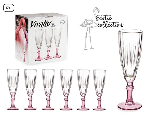 Copa cava color rosa 170ml: Elegancia y estilo en cada brindis