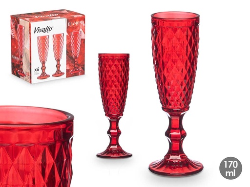 Copa cava diamante roja de 170 ml: Elegancia y estilo en tus brindis