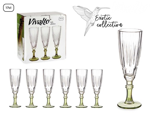 Copa cava verde 170ml: Elegancia y frescura para tus brindis