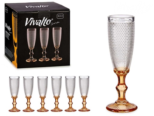 Copa cava vidrio de diseño con puntos, elegante y funcional