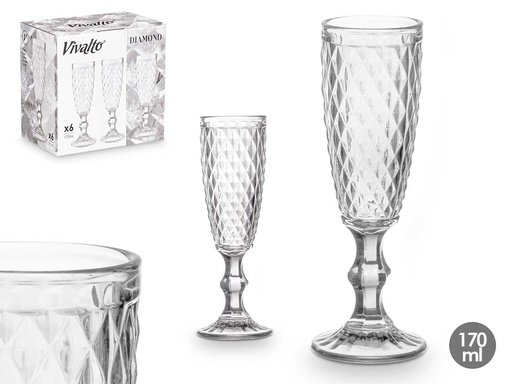 Copa de cava diamante transparente: elegancia en tus brindis
