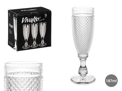 Copa diamante transparente de 185 ml: Elegancia en cada brindis