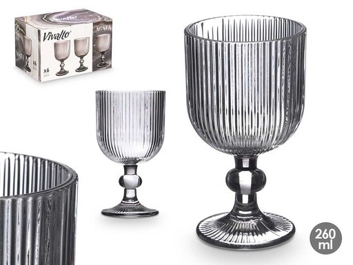 Copa gris rayas 260 ml: Elegancia y estilo para tus bebidas