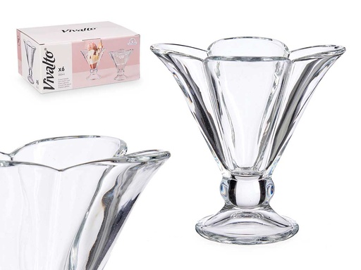 Copa helado forma flor 200ml, ideal para presentaciones coloridas
