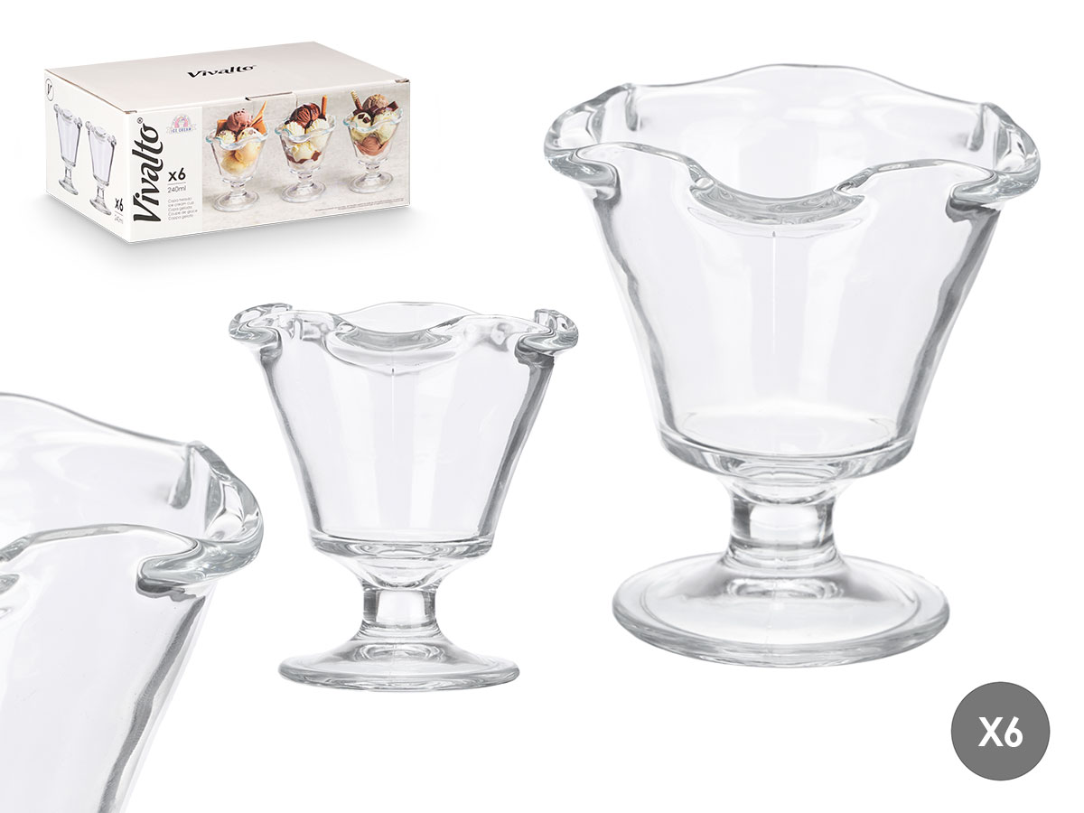 Copa helado ondas 240 ml: Elegancia y frescura para tus postres