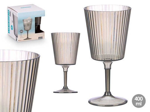 Copa rayas gris 400 ml: Elegancia y estilo para tus bebidas