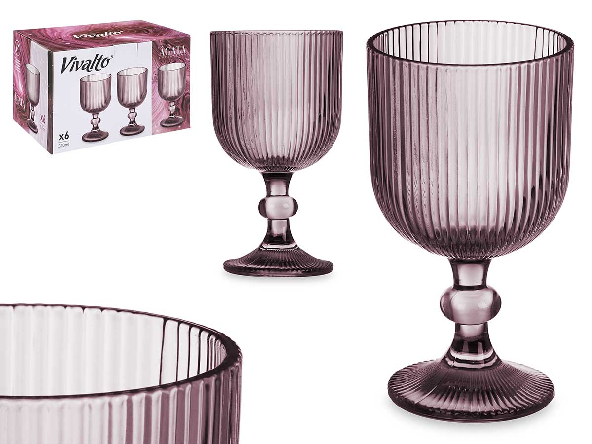 Copa rosa rayas 370ml: Elegancia y funcionalidad en cada sorbo