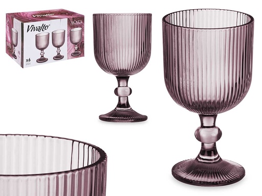 Copa rosa rayas 370ml: Elegancia y funcionalidad en cada sorbo