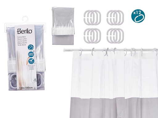 Cortina de ducha PEVA 180 cm: Elegante, transpirable y resistente