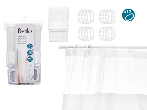 Cortina ducha peva transpirable blanca para un baño elegante y fresco