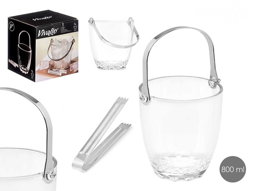 Cubitera 800ml con asa metálica, perfecta para fiestas elegantes