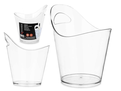 Cubitera para botellas con asa y diseño elegante, 5 litros